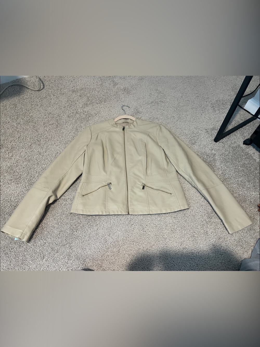New York & Company Tan Leather Jacket